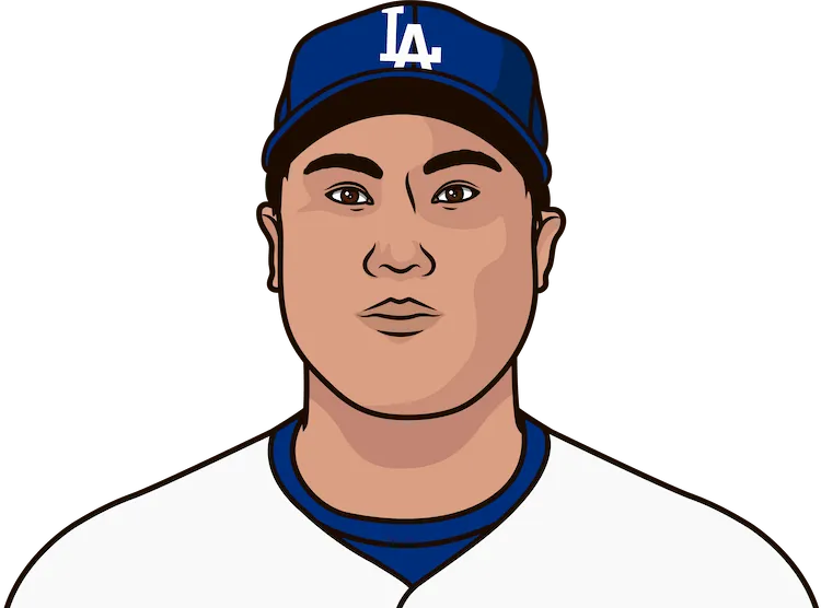 Illustration of Hyun Jin Ryu wearing the Los Angeles Dodgers uniform