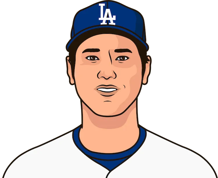 Illustration of Shohei Ohtani wearing the Los Angeles Dodgers uniform