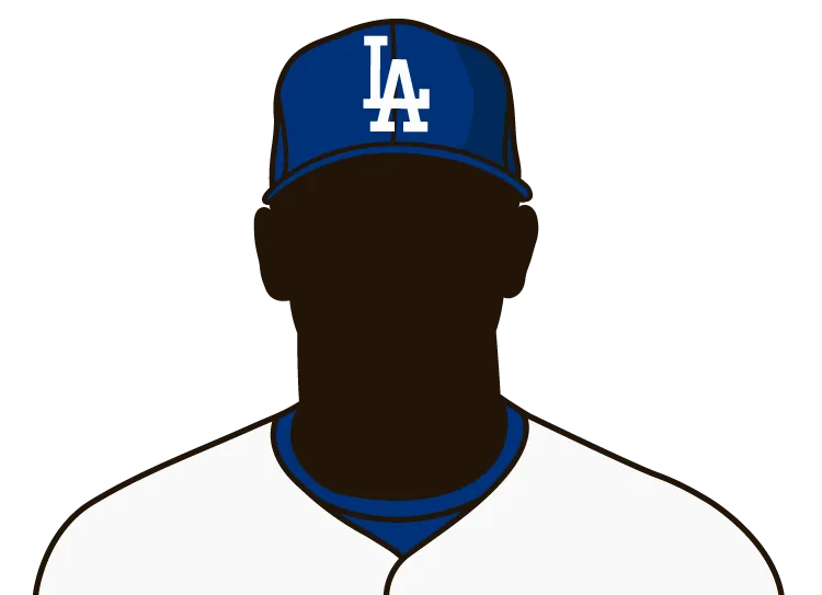 Illustrated silhouette of a player wearing the Los Angeles Dodgers uniform