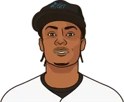 Illustration of Esteury Ruiz wearing the Miami Marlins uniform
