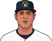 Illustration of Gary Sánchez wearing the Milwaukee Brewers uniform