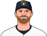 Illustration of Jake Bauers wearing the Milwaukee Brewers uniform