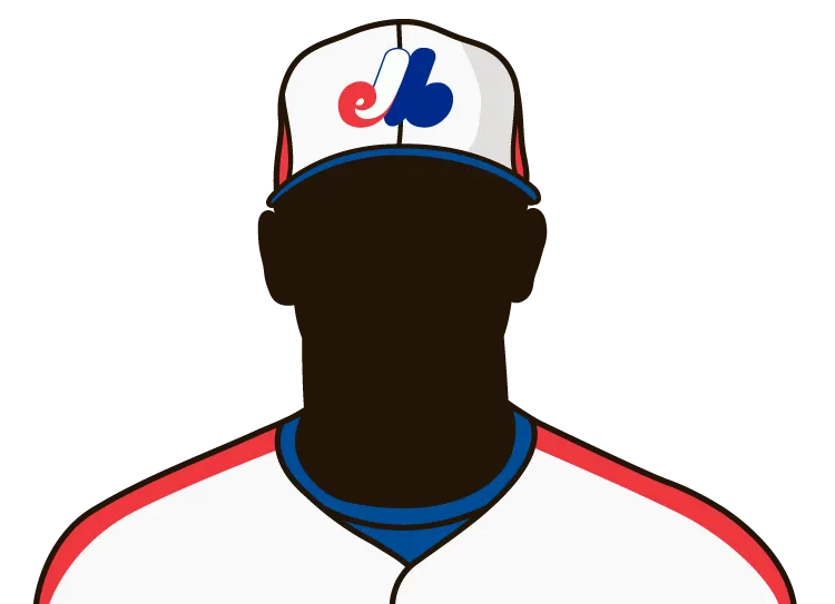 Illustrated silhouette of a player wearing the Montreal Expos uniform