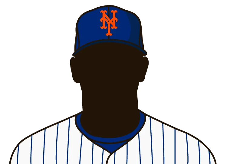 Illustrated silhouette of a player wearing the New York Mets uniform