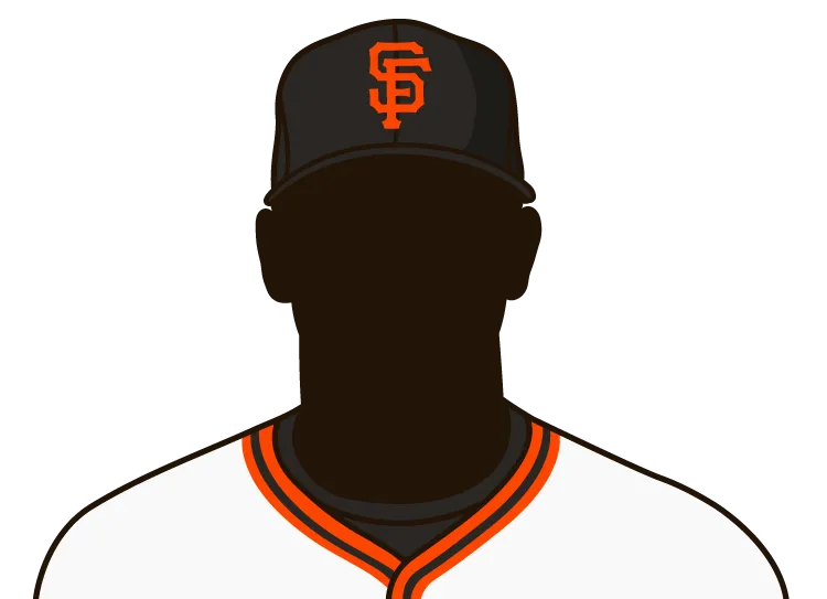 Illustrated silhouette of a player wearing the San Francisco Giants uniform