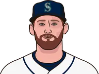 Illustration of Taylor Ward wearing the Seattle Mariners uniform