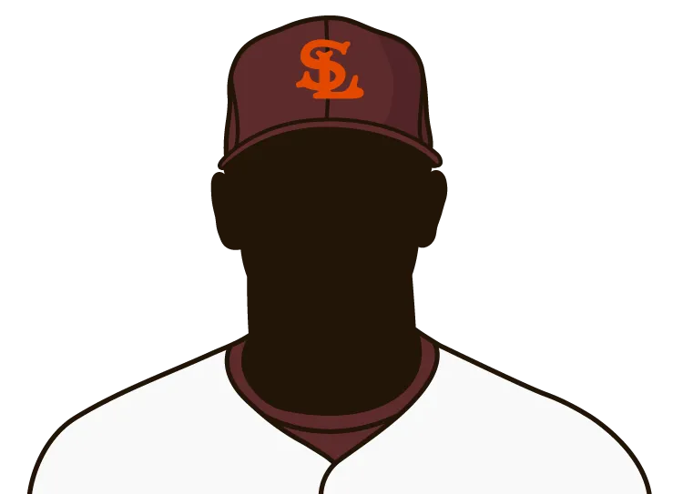 Illustrated silhouette of a player wearing the St. Louis Browns uniform