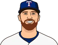 Illustration of Brandon Nimmo wearing the Texas Rangers uniform