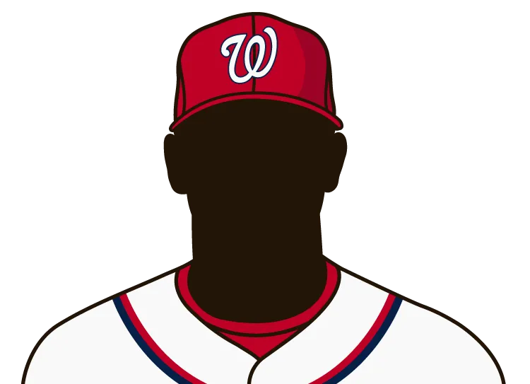 Illustrated silhouette of a player wearing the Washington Nationals uniform