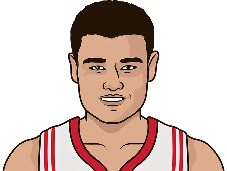 Illustration of Yao Ming wearing the Houston Rockets uniform