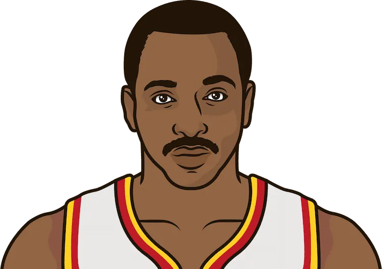 Illustration of Moses Malone wearing the Houston Rockets uniform