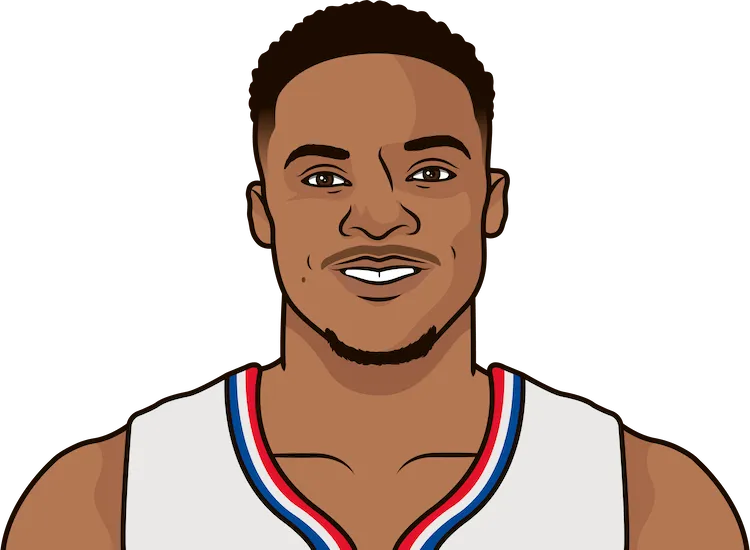Illustration of Russell Westbrook wearing the L.A. Clippers uniform