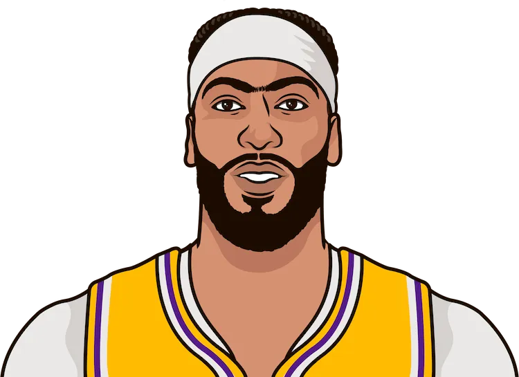 Illustration of Anthony Davis wearing the Los Angeles Lakers uniform