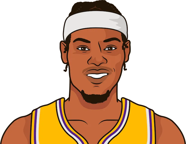 Illustration of Cam Reddish wearing the Los Angeles Lakers uniform