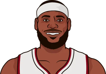  last games played by lebron with pts=7