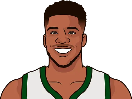 how many p/r did giannis have in his last game'