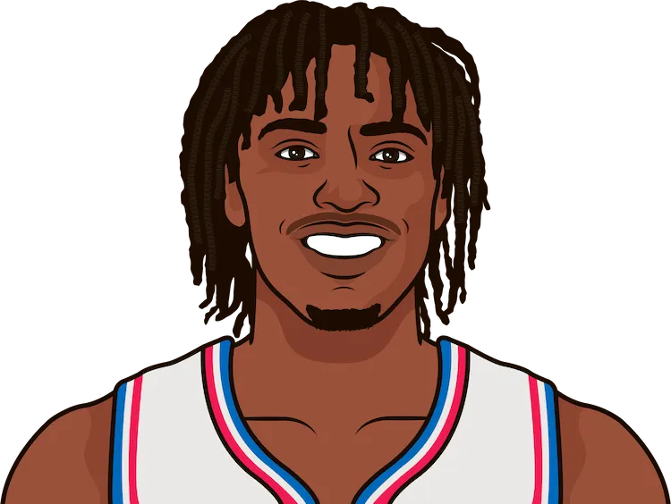 Illustration of Tyrese Maxey wearing the Philadelphia 76ers uniform