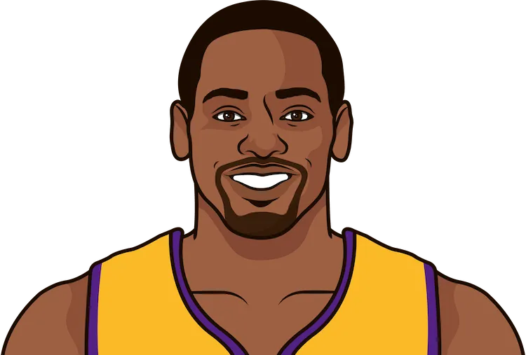 Illustration of Robert Horry wearing the Los Angeles Lakers uniform