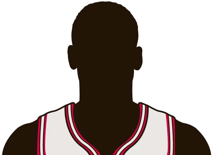 Illustrated silhouette of a player wearing the Chicago Bulls uniform