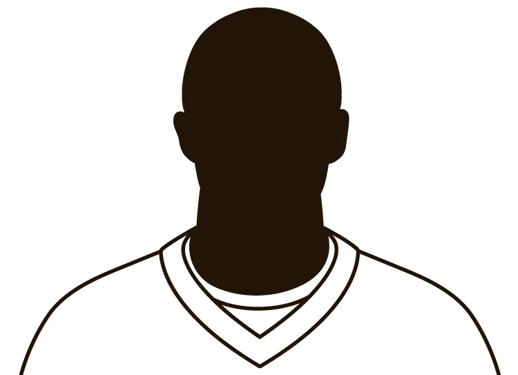 Illustrated silhouette of a player wearing the Los Angeles Rams uniform