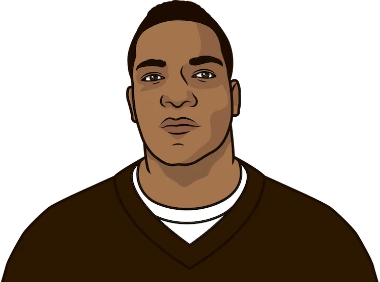 Illustration of Jim Brown wearing the Cleveland Browns uniform