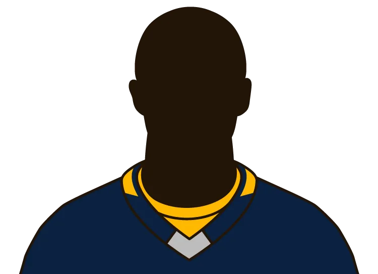 Illustrated silhouette of a player wearing the Buffalo Sabres uniform