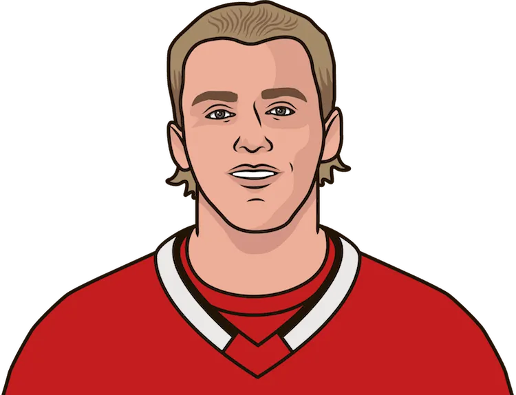 Illustration of Patrick Kane wearing the Detroit Red Wings uniform