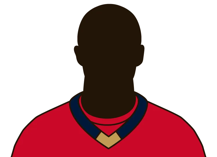 Illustrated silhouette of a player wearing the Florida Panthers uniform