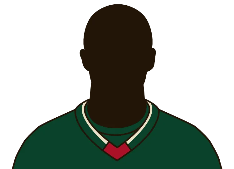 Illustrated silhouette of a player wearing the Minnesota Wild uniform