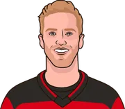 Illustration of Dougie Hamilton wearing the New Jersey Devils uniform