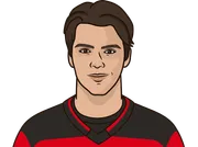 Illustration of Nico Hischier wearing the New Jersey Devils uniform
