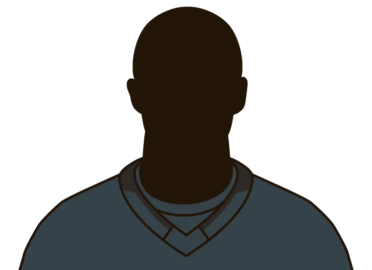Illustrated silhouette of a player wearing the Vegas Golden Knights uniform