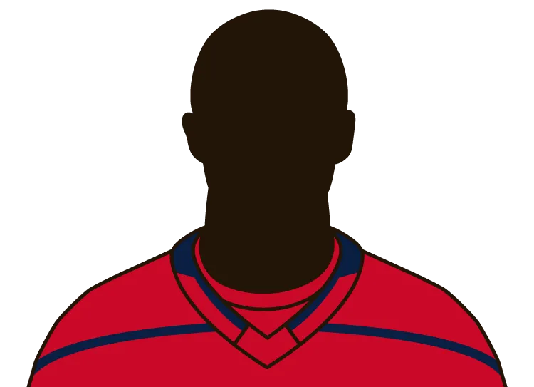 Illustrated silhouette of a player wearing the Washington Capitals uniform